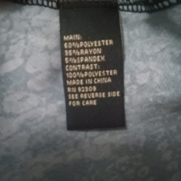 DG2 Diane Gilman Black Combo Hi-Low Hem Peplum Top Plus Size 1X - Picture 9 of 11